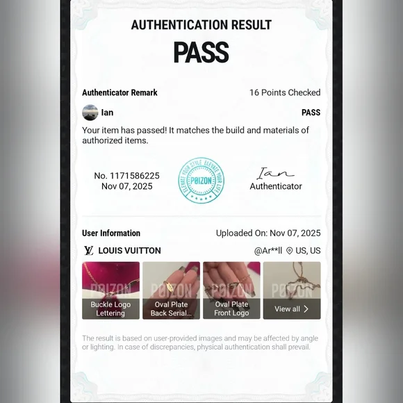 Louis Vuitton Essentiel V Gold Tone Pink Rhinestone Necklace (VERY GOOD)COA✨️💖✨ - Picture 11 of 11